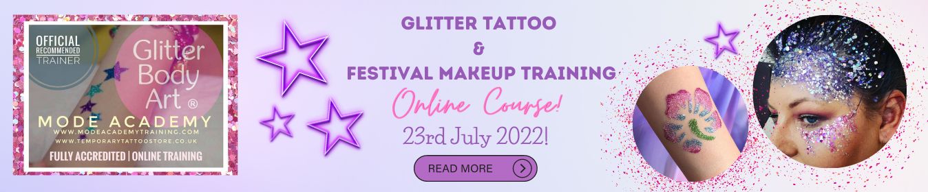 glitter tattoo course, festival glitter course uk