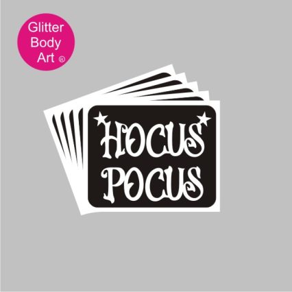 Hocus Pocus Glitter Tattoo Stencil for Halloween temporary tattoos