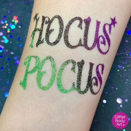 Hocus Pocus glitter tattoo stencil