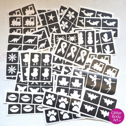 Mini stencil pack of 40 temporary tattoo designs