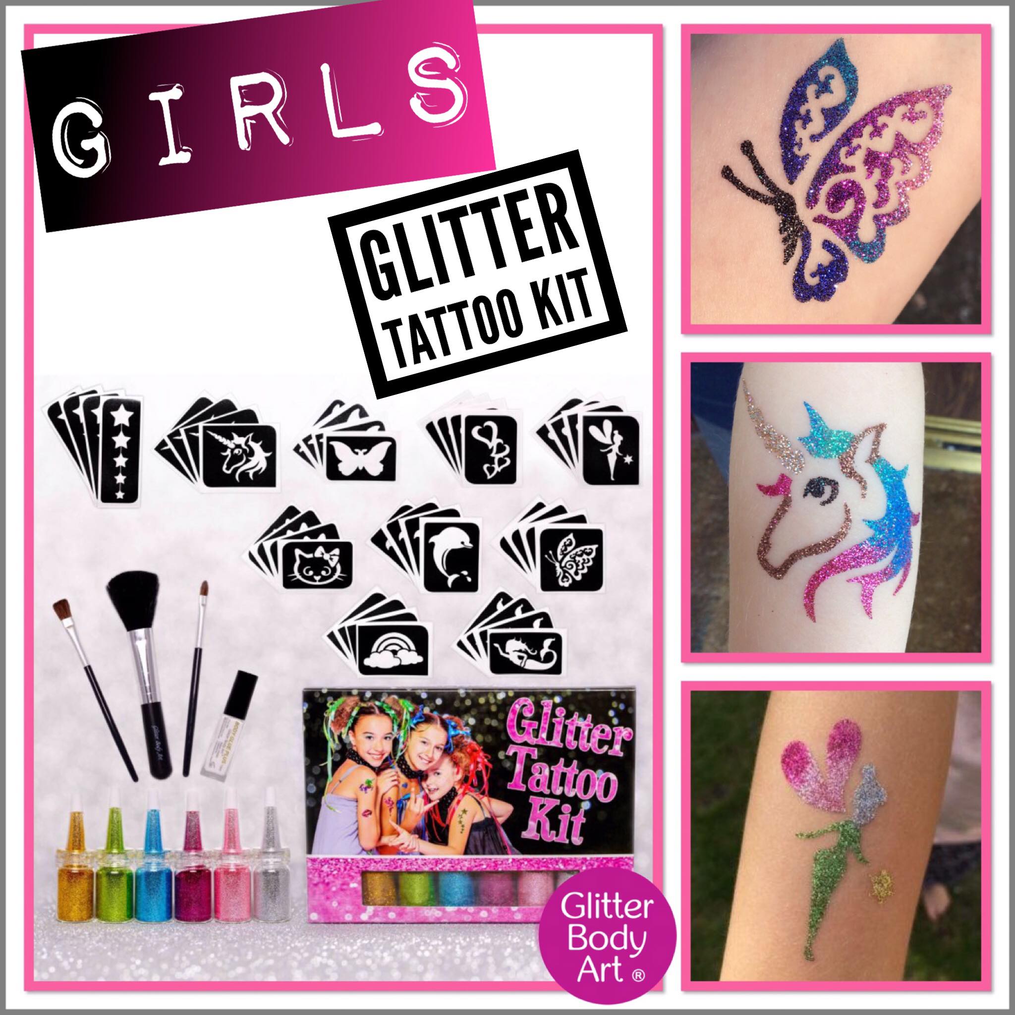 Tattoo gizmo Glitter Kit Temporary Body Glittered Tattoo for Kids Young  and Elders and Easy to Use  Price in India Buy Tattoo gizmo Glitter Kit  Temporary Body Glittered Tattoo for Kids