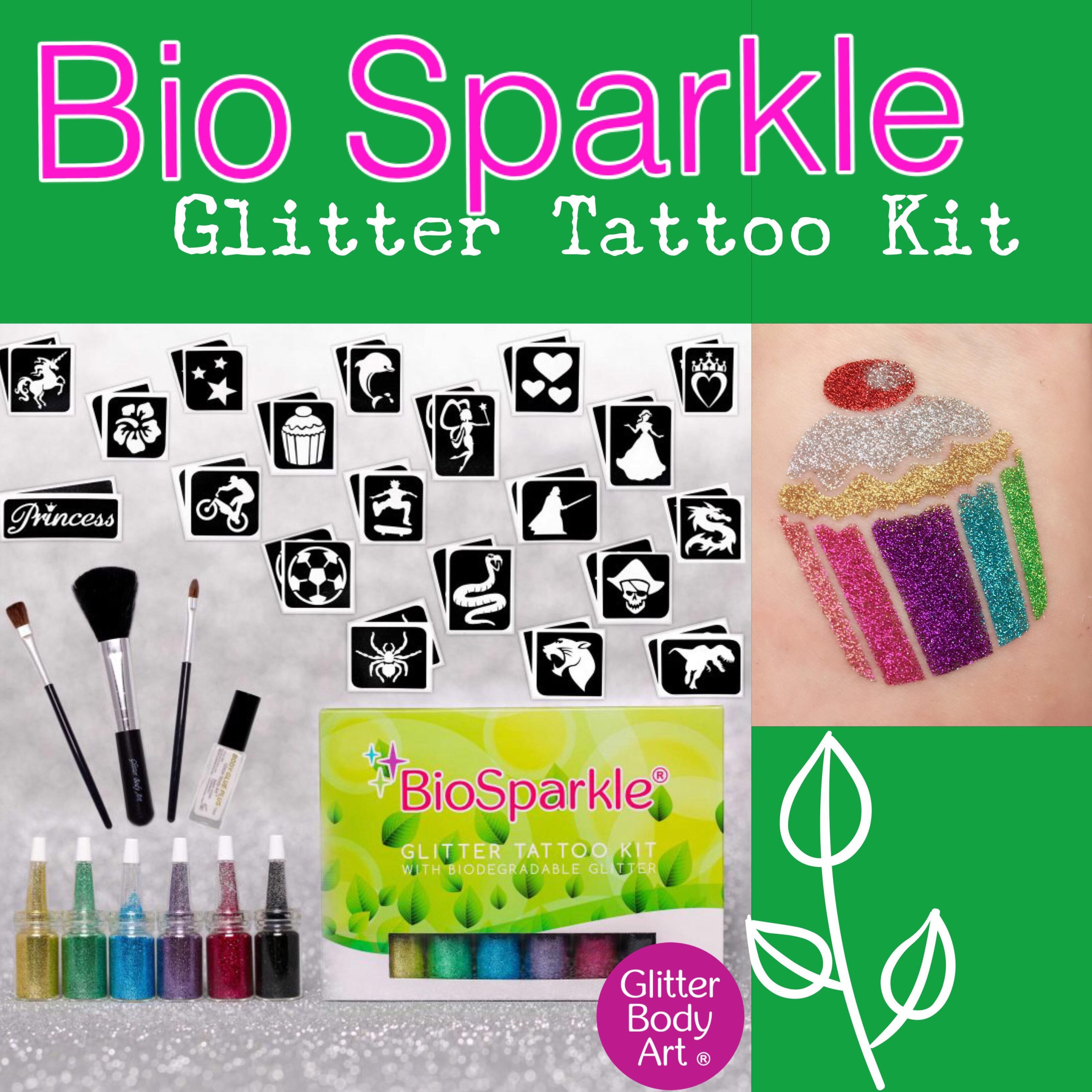 GetUSCart GirlZone Temporary Glitter Tattoos Kit for Girls 33 Pieces  Arts  Crafts for Girls Great Gifts For Girls