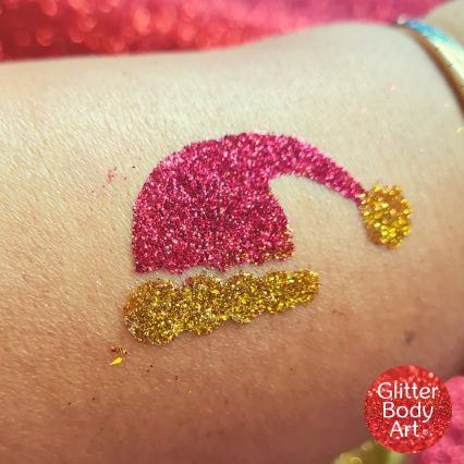 Santa Hat glitter tattoo stencil