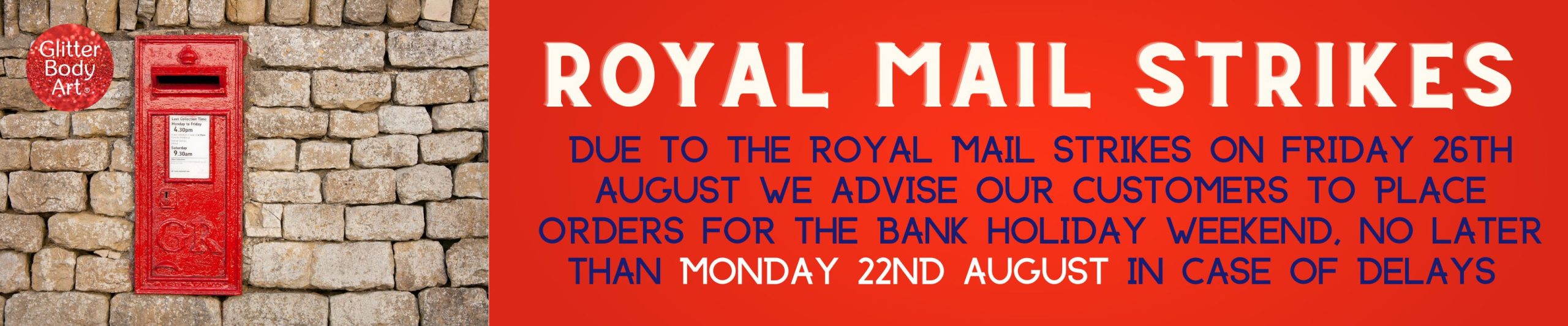 royal mail strikes Royal mail strike banner