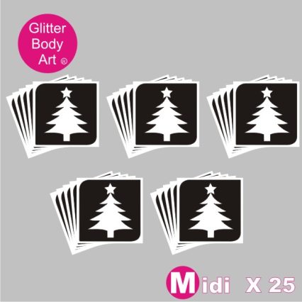 Christmas Tree glitter tattoo stencil