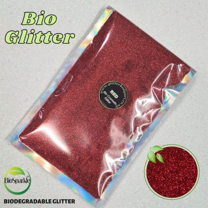 red bioglitter wholesale glitter bags