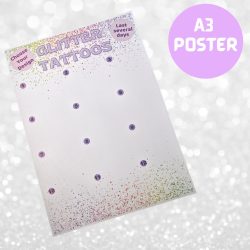 Glitter Tattoo Poster for displaying stencils