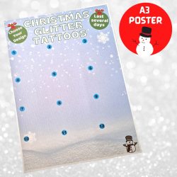 Christmas Glitter Tattoo Poster for stencils