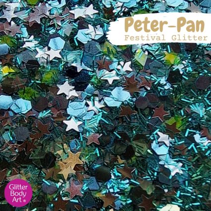 blue festival chunky glitter mix for hair, face and body