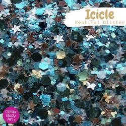 Ice blue festival chunky glitter mix for face, hair and body