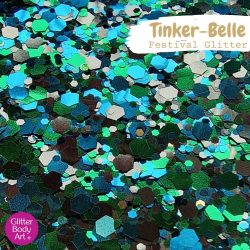 Tinkerbelle festival glitter mix for face, hair and body use