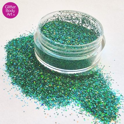 green holographic chunky nail art glitter flakes
