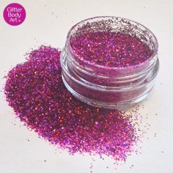 pink holographic chunky nail art glitter flakes