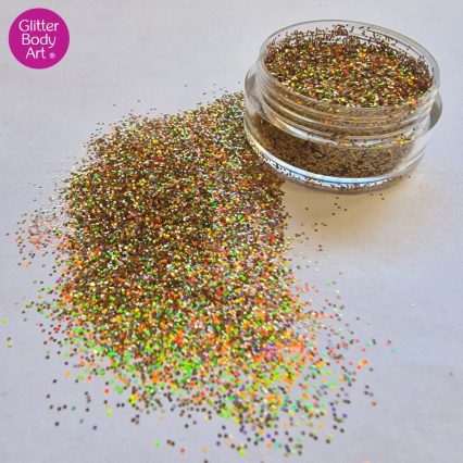 gold holographic chunky nail art glitter flakes