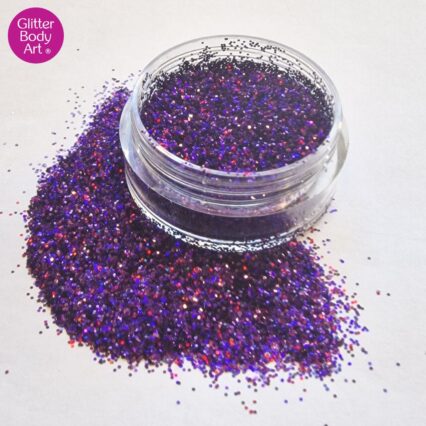 purple holographic chunky nail art glitter flakes