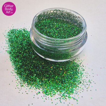 green holographic chunky nail art glitter flakes