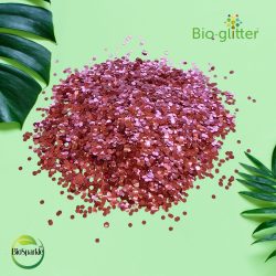rose pink bioglitter, chunky festival glitter