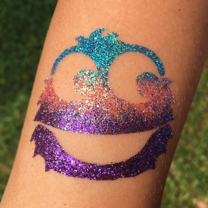 cookie monster glitter tattoo stencil - googly bear