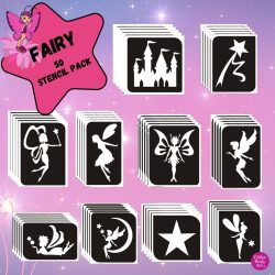 fairy tale glitter tattoo stencils for Tinkerbell birthday party idea