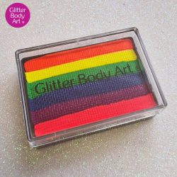 Glitter Body Art Mardi Gras split cake face paint colours, Pride face paints