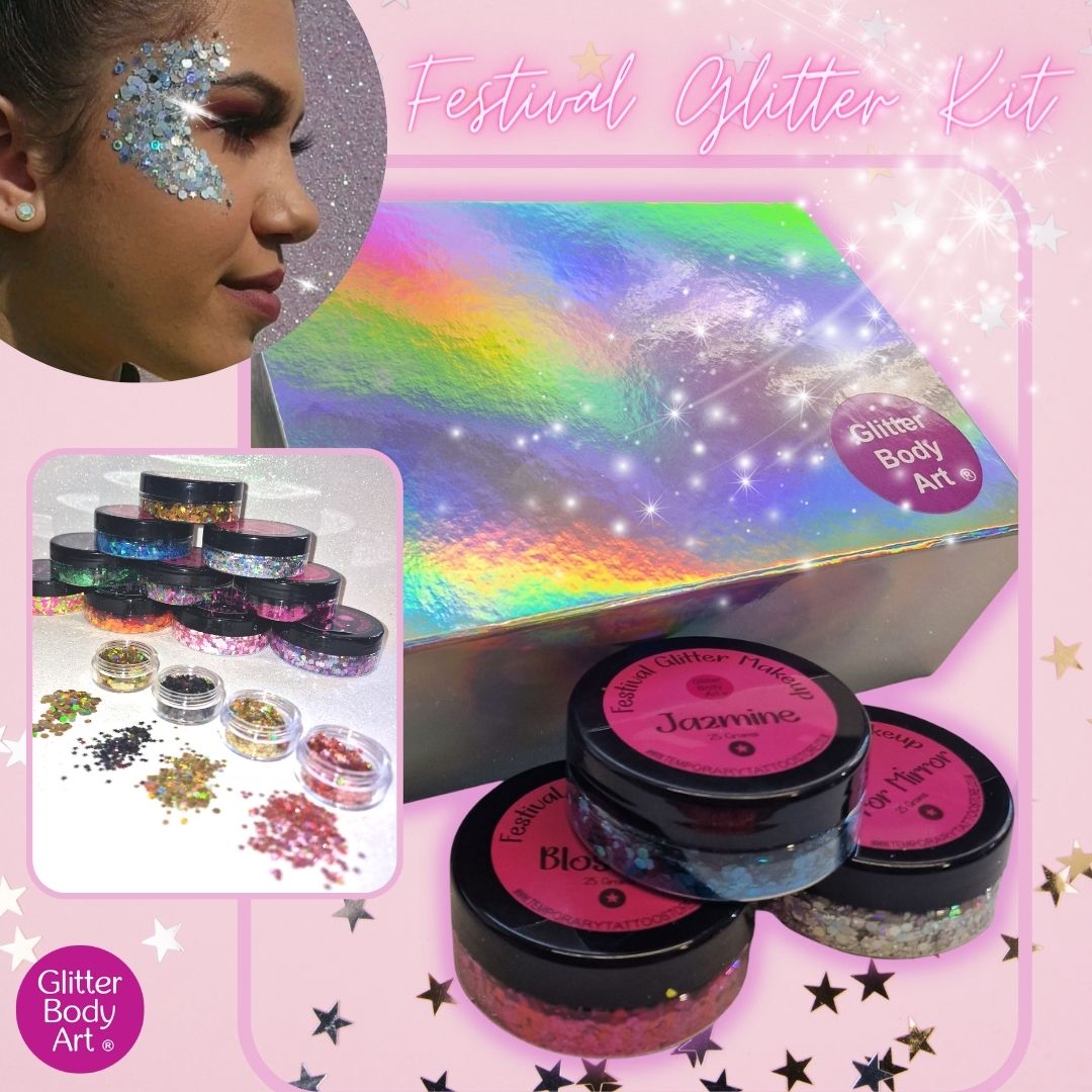 Festival Glitter Makeup KitChunky Mixes Temporary Tattoo Store