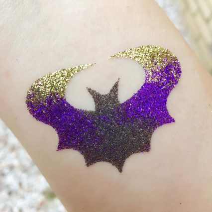Bat glitter tattoo stencil - Glitter Body Art