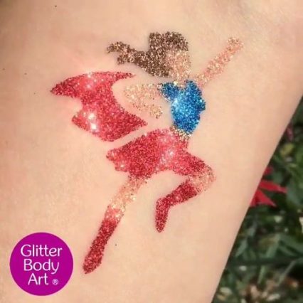 Superwoman glitter tattoo stencil - Glitter Body Art