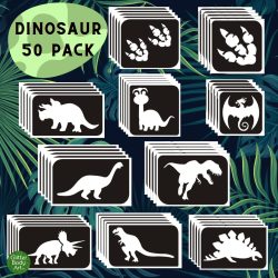 Dinosaur stencil designs for glitter tattoos