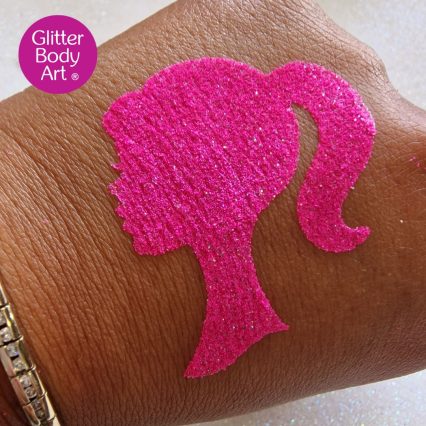 Barbie glitter tattoo stencil for kids party