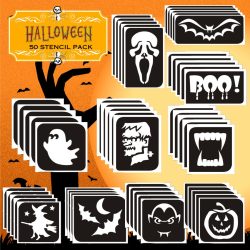 Halloween glitter tattoo stencils