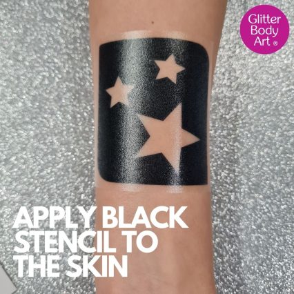 how to apply a glitter tattoo stencil to the skin