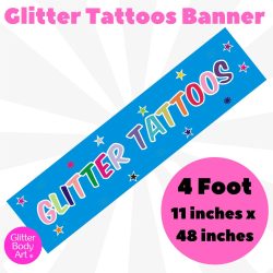 glitter tattoo banner for gazebos, tables, advertising glitter tattoos
