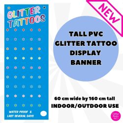 glitter tattoo advertising banner for party businesses