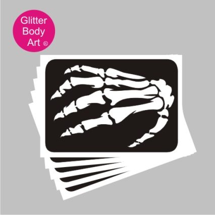 Skeleton Hand for Halloween Glitter Tattoo