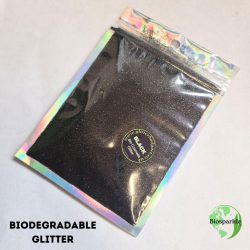 Black bioglitter, biodegradable vegan friendly plastic free glitter for makeup and glitter tattoos