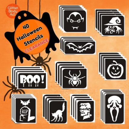 Halloween Glitter Tattoo Stencils