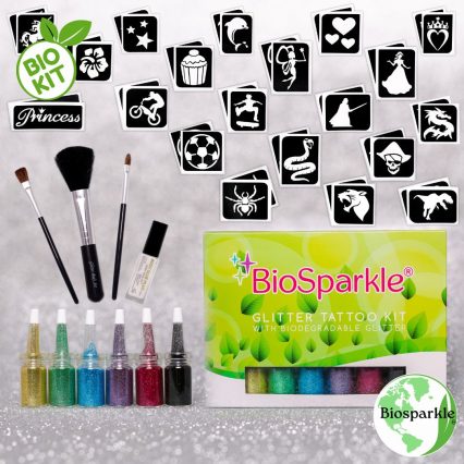 BIODEGRADABLE ECO FRIENDLY TEMPORARY TATTOO GLITTER KIT