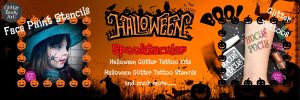 halloween glitter tattoos and halloween face paint stencils