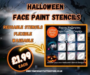 Halloween face paint stencils for spooky halloween parties