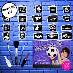 BOYS BLACK TEMPORARY TATTOOS - boy tattoo kit