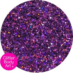 holographic purple body glitter for glitter tattoos