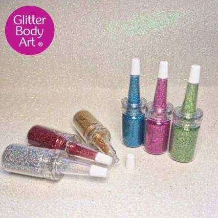 holographic glitter sets of 6 puffer bottles refill glitter