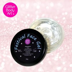 body gel for applying glitter to the face or hair