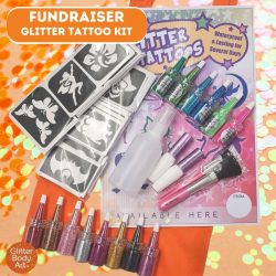 fundraiser glitter tattoo kit for schools and events