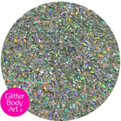 holographic silver body glitter