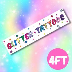 glitter tattoo outdoor banner 4ft