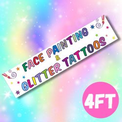 facepainting and glitter tattoo banner 4ft