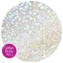 aurora white face and body glitter