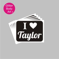 i love taylor swift glitter tattoo stencil