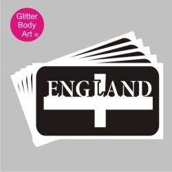 england glitter tattoo stencil for kids, england football stencil